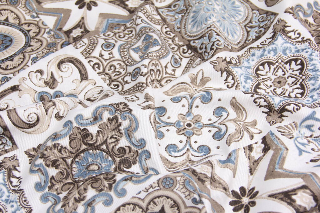 Ткань скатертная с тефлоновой пропиткой Плитка Изумрудный