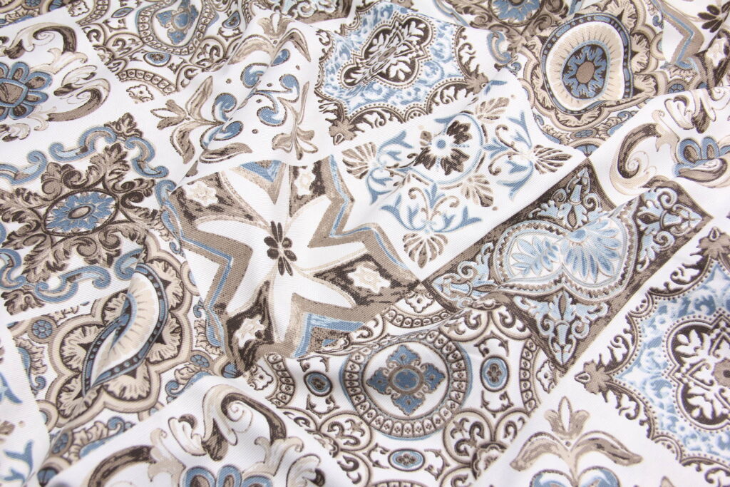 Ткань скатертная с тефлоновой пропиткой Плитка Изумрудный