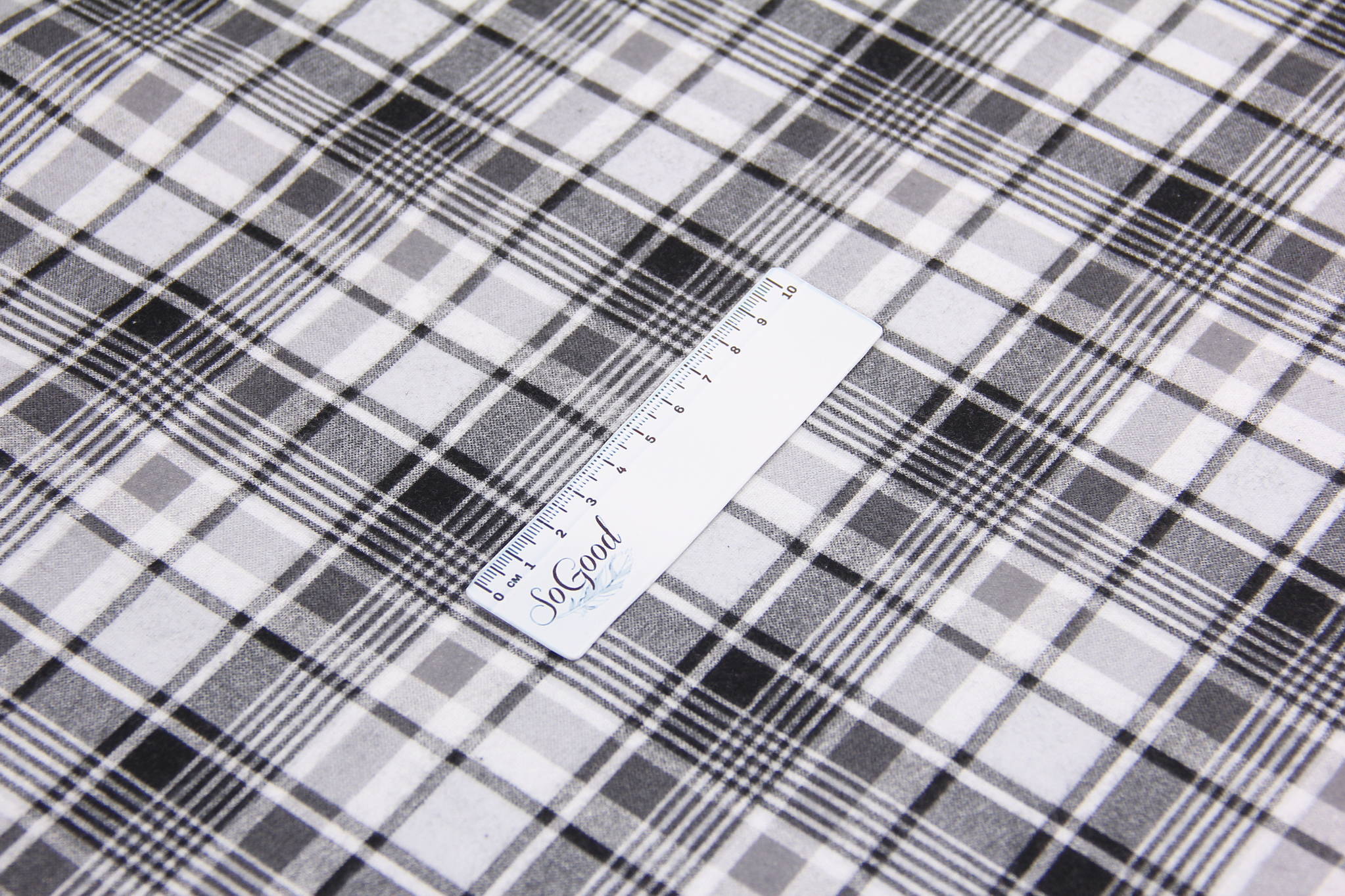Ткань Фланель Клетка Стрит Черно-белый, Турция, ширина 240 см, плотность 160 г/м2