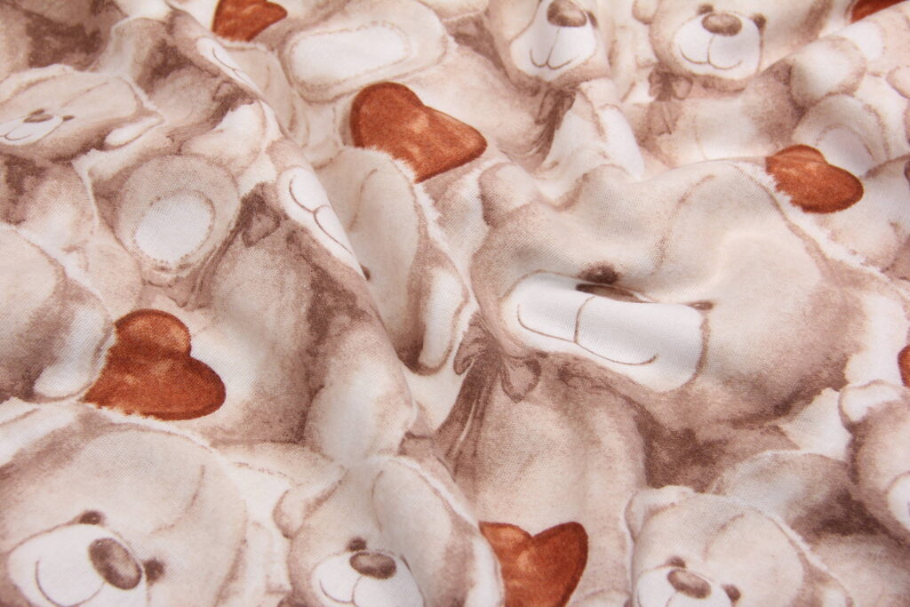 Ткань Фланель Мишка Тедди Бежево-охристый, Турция, ширина 240 см, плотность 160 г/м2