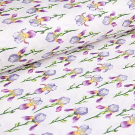 Ткань Ранфорс Ирис маленький Фиолетовый, Турция, ширина 240 см, 100% хлопок