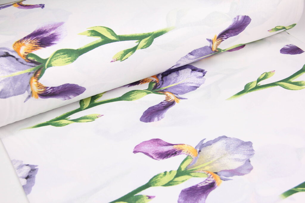 Ткань Ранфорс Ирис большой Фиолетовый, Турция, ширина 240 см, 100% хлопок