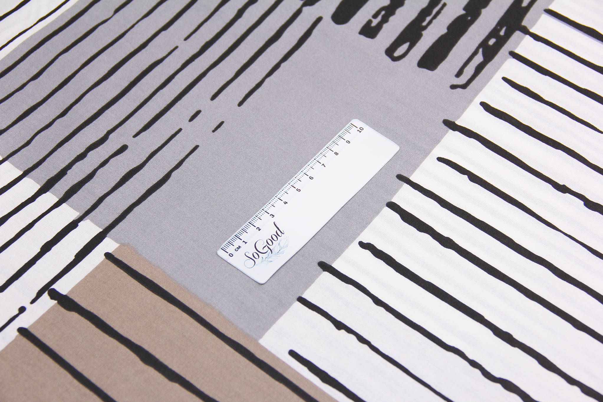 Ткань Ранфорс Мелодия Коричневый и серый, Турция, ширина 240 см, 100% хлопок