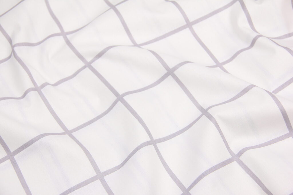 Ткань Ранфорс Клетка 6х6 Белый и серый, Турция, ширина 240 см, плотность 135 г/м2