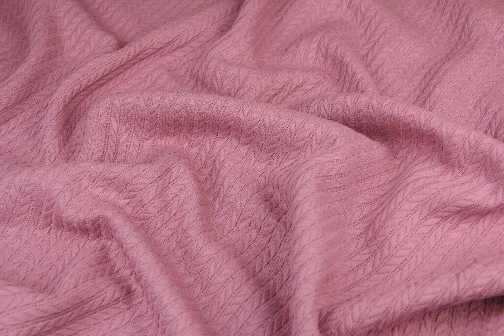 Ткань Пике Косичка Пастельный розовый, плотность 310 г/м2, ширина 240 см