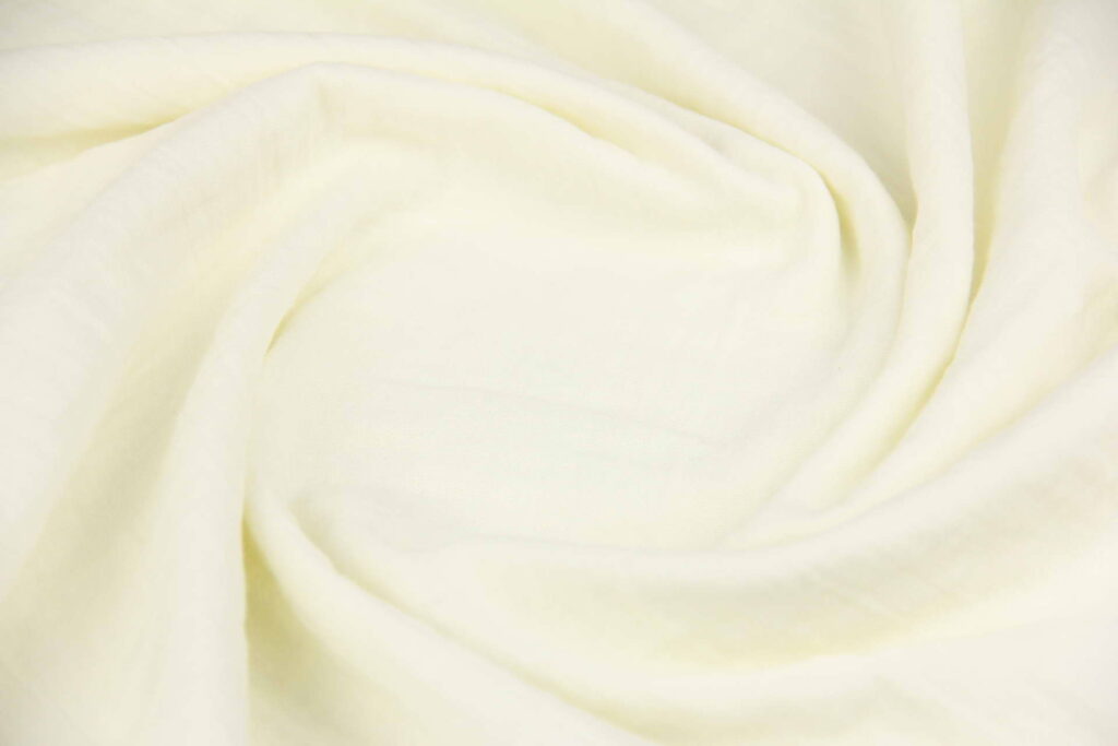 Ткань Муслин жатый двухслойный Молочный, Турция, плотность 160 г/м2