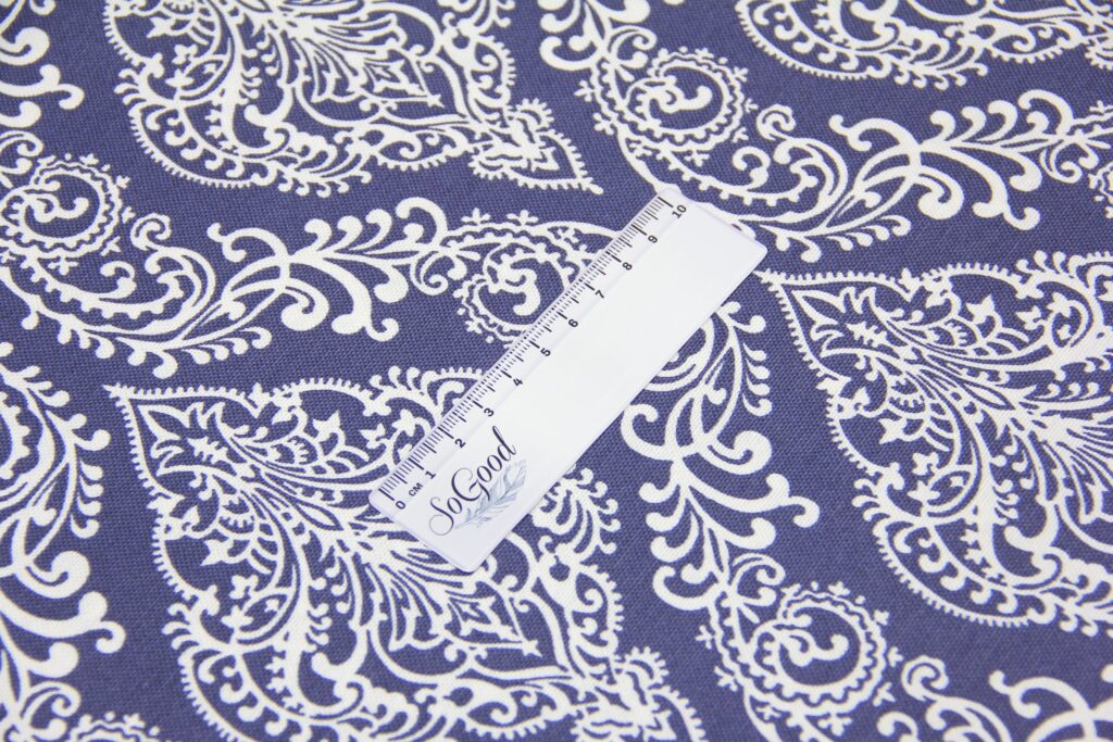 Ткань скатертная с тефлоновой пропиткой Версаль синий