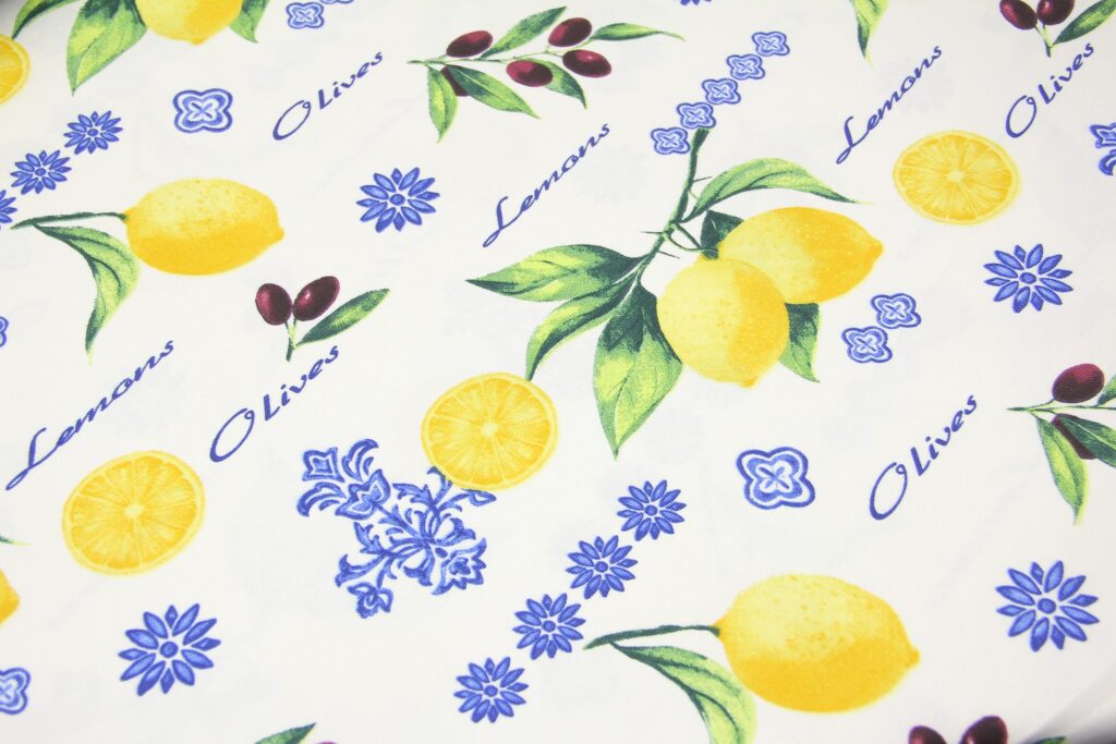 Ткань скатертная с тефлоновой пропиткой Лимоны