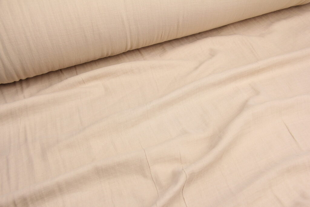 Ткань Муслин жатый двухслойный Карамель, Турция, плотность 125 г/м2, ширина 160 см