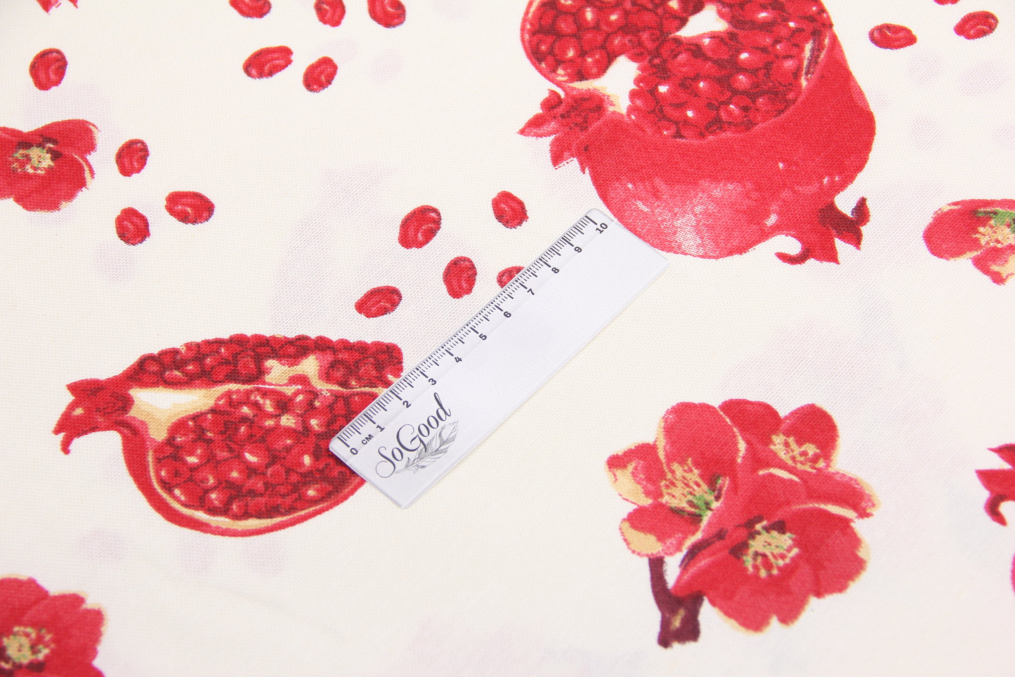 Ткань скатертная с тефлоновой пропиткой Гранат и цветочек