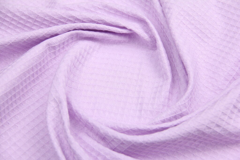 Ткань Вафельное полотно Baby Лиловый, Турция, ширина 160 см, плотность 155 г/м2, 70% хлопок 30% ПЭ