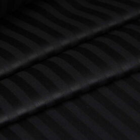 Ткань Страйп-сатин Черный, Турция, ширина 240см, плотность 130 г/м2