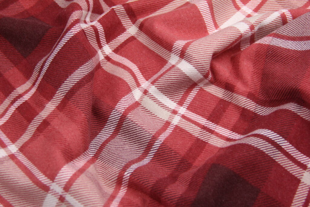 Ткань Фланель Клетка Класик Красный и бежевый, Турция, ширина 240 см, плотность 160 г/м2