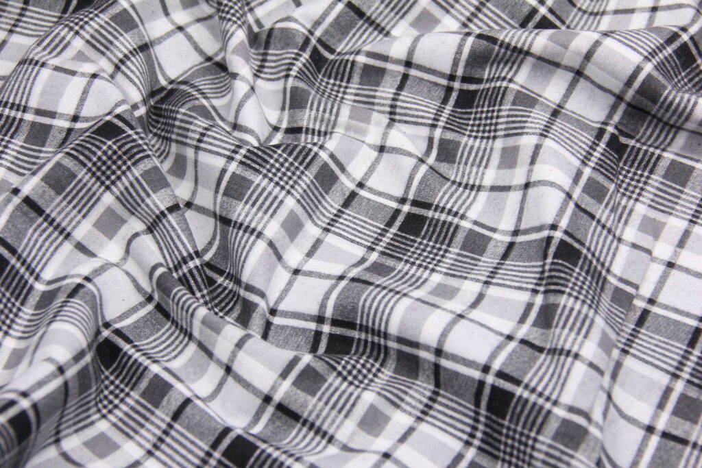 Ткань Фланель Клетка Стрит Черно-белый, Турция, ширина 240 см, плотность 160 г/м2