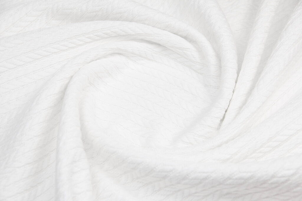 Ткань Пике Косичка Белая, плотность 310 г/м2, ширина 240 см