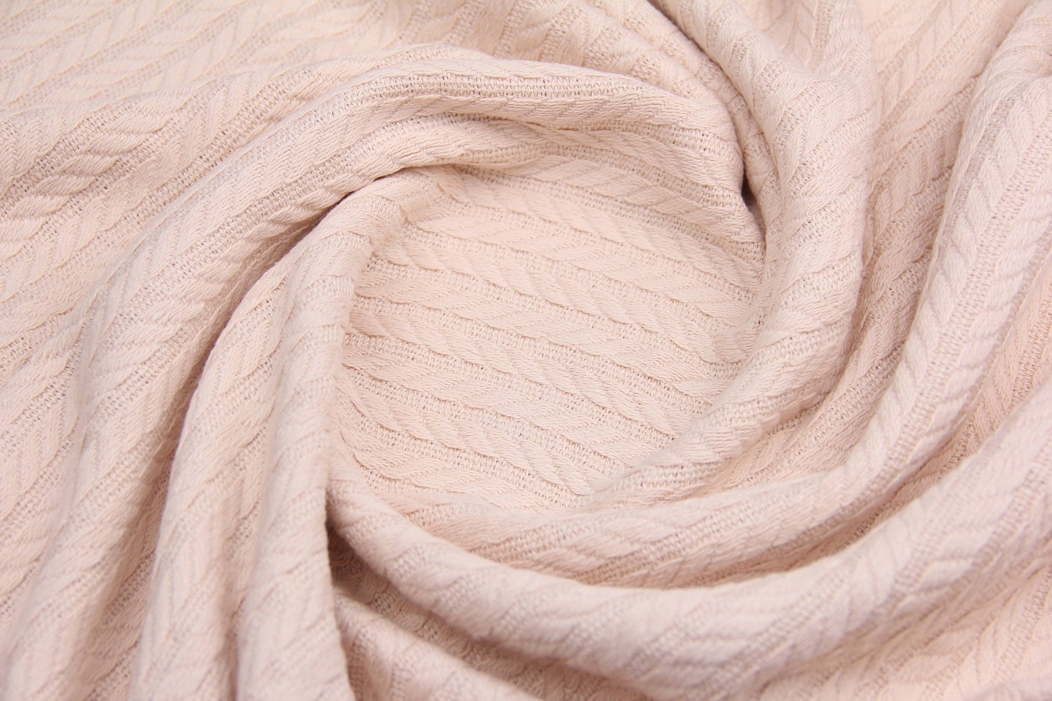 Ткань Пике Косичка Перломутрово-розовый, плотность 310 г/м2, ширина 240 см
