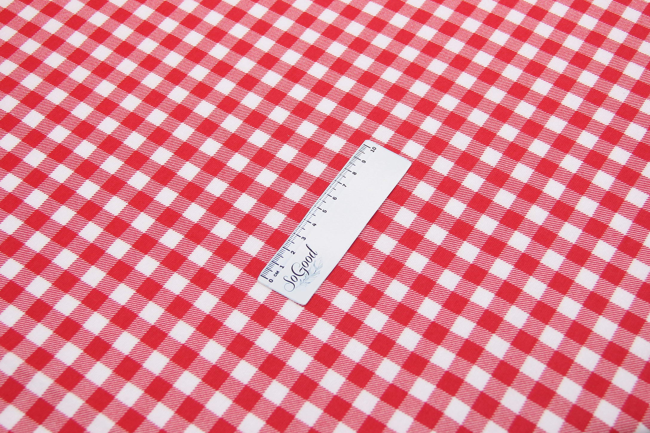 Ткань Фланель Клеточка 1 см Красный, Турция, ширина 240 см, плотность 160 г/м2