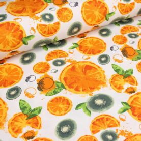 Ткань скатертная с тефлоновой пропиткой Киви и апельсин