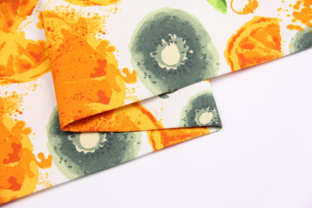 Ткань скатертная с тефлоновой пропиткой Киви и апельсин