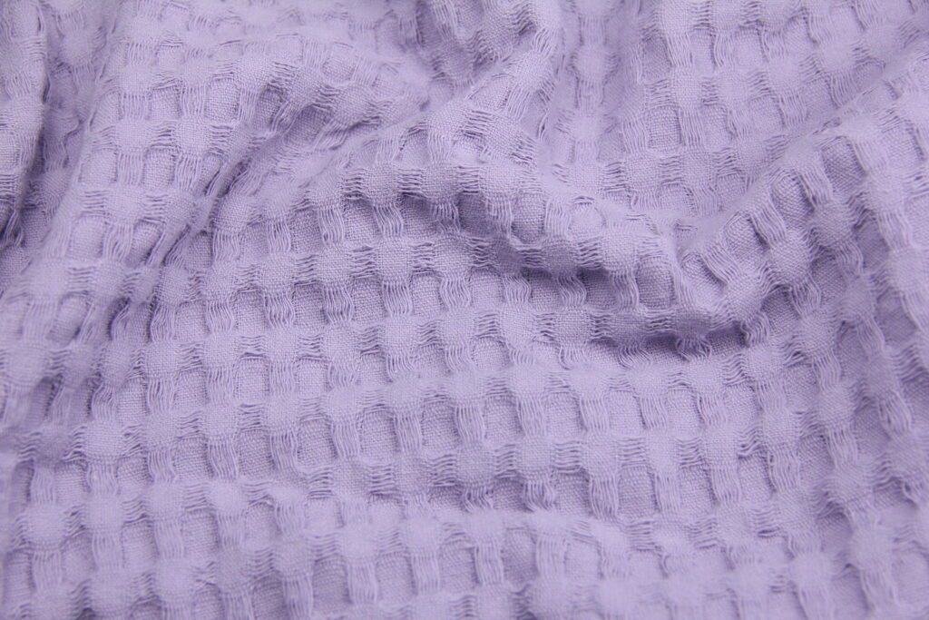 Ткань Вафельное полотно Бассейн Лавандовый, Турция, ширина 235 см, плотность 265 г/м2