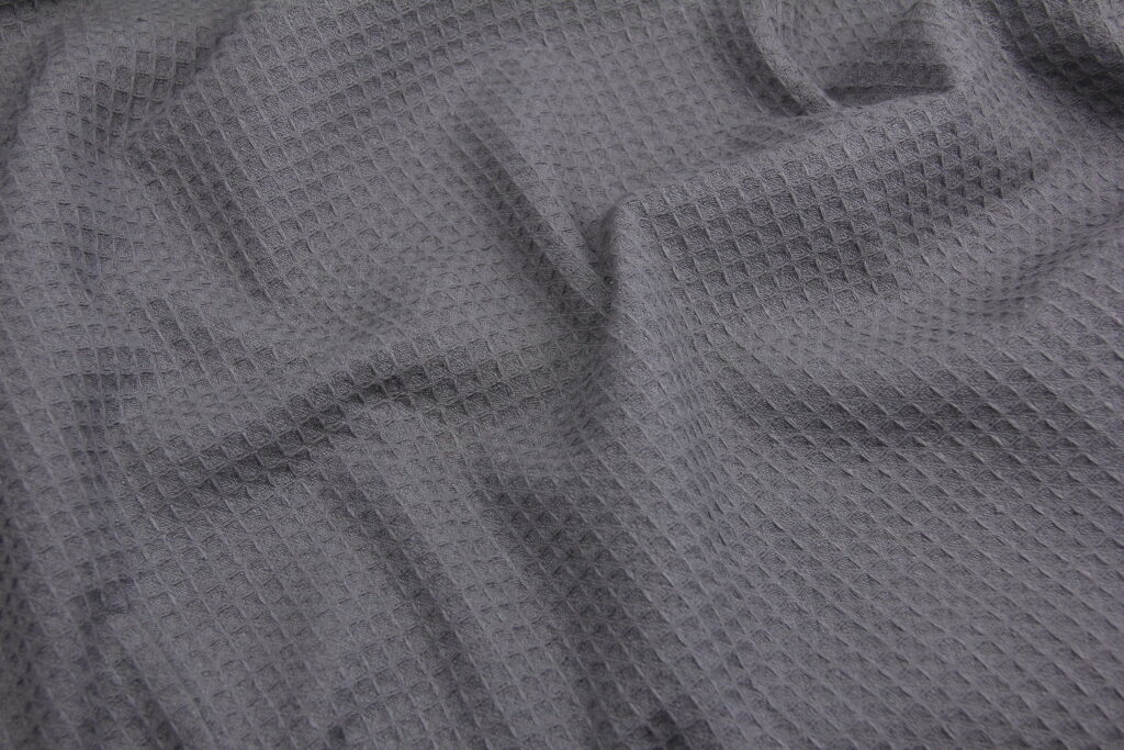 Ткань Вафельное полотно Графитовый, Турция, ширина 235 см, плотность 217 г/м2