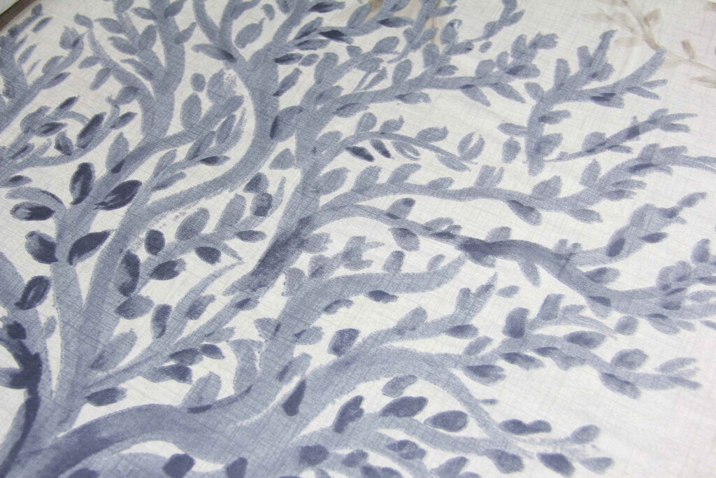 Ткань Сатин набивной Деревья акварель на бежевом, Турция, ширина 240 см