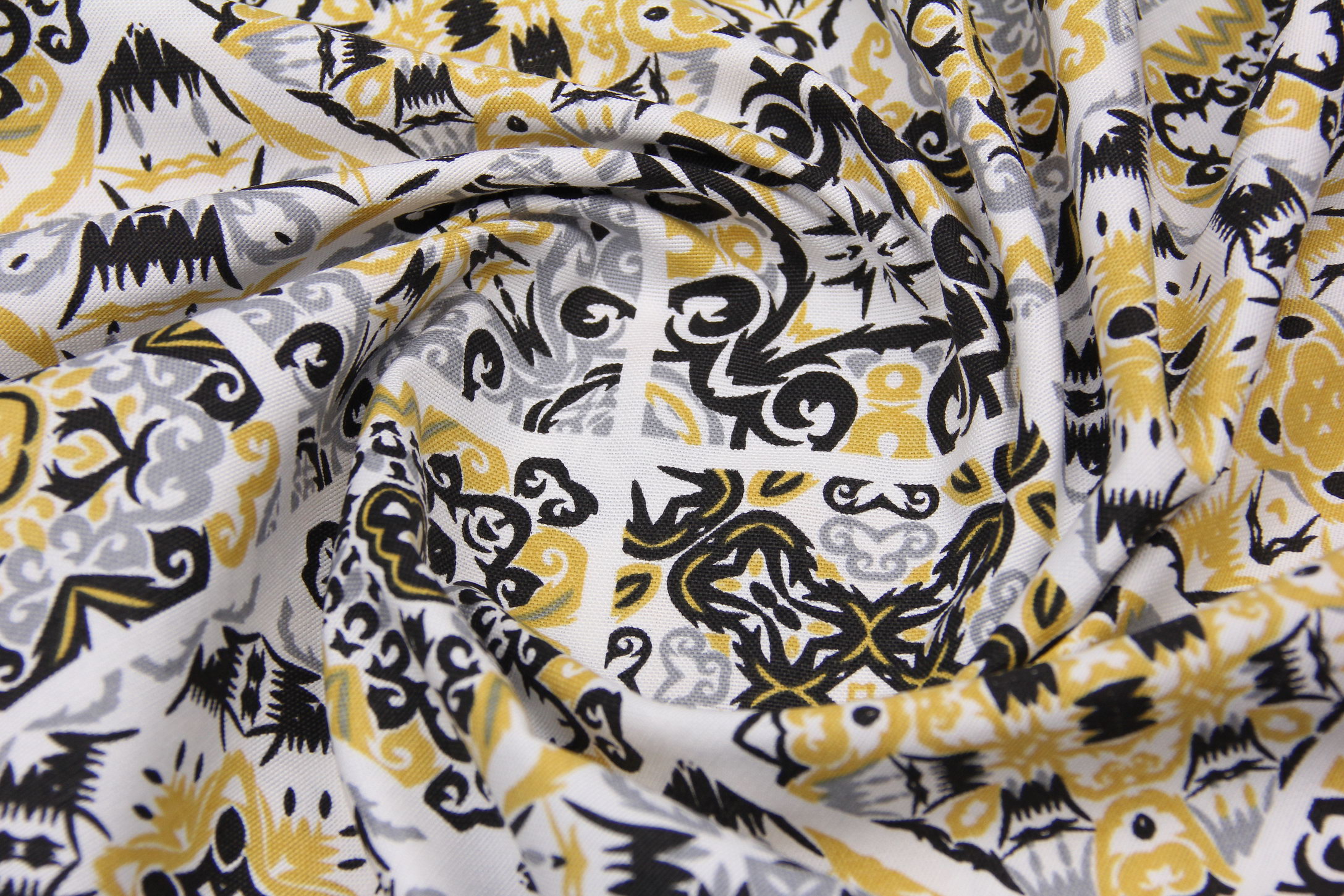 Ткань скатертная с тефлоновой пропиткой Плитка Серый и желтый