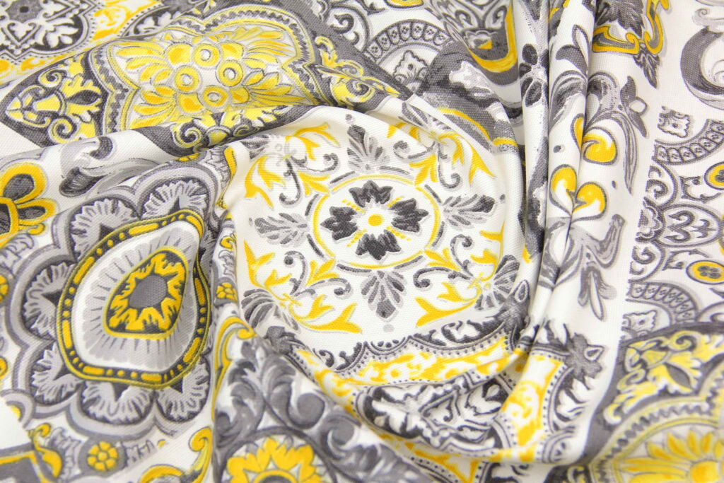 Ткань скатертная с тефлоновой пропиткой Плитка Желтый