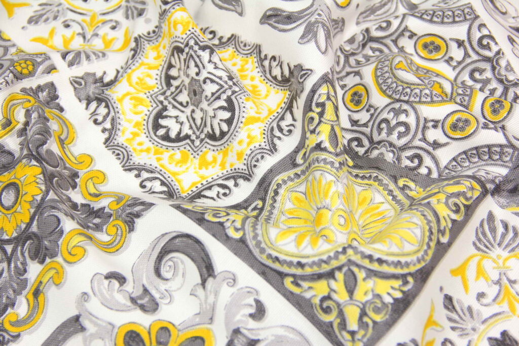 Ткань скатертная с тефлоновой пропиткой Плитка Желтый