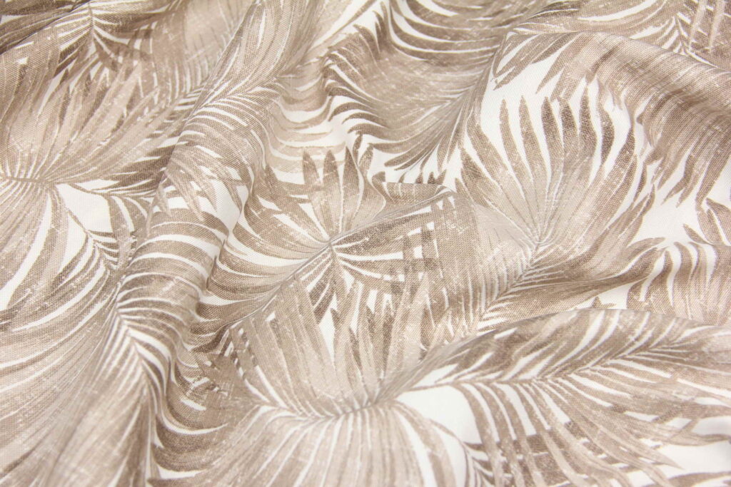 Ткань скатертная с тефлоновой пропиткой Листья пальмы Бежевый V11