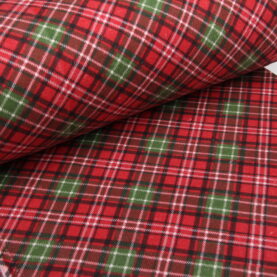 Ткань Фланель Клетка шотландка Красный и зеленый, Турция, ширина 240 см, плотность 160 г/м2