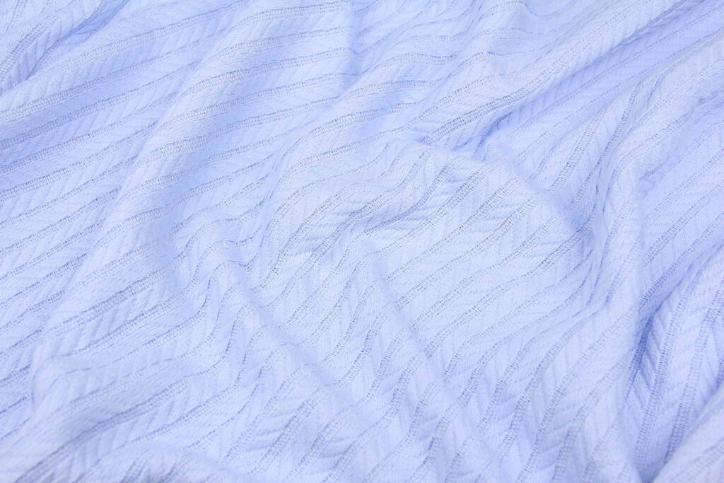 Ткань Пике Косичка Голубой, плотность 310 г/м2, ширина 240 см
