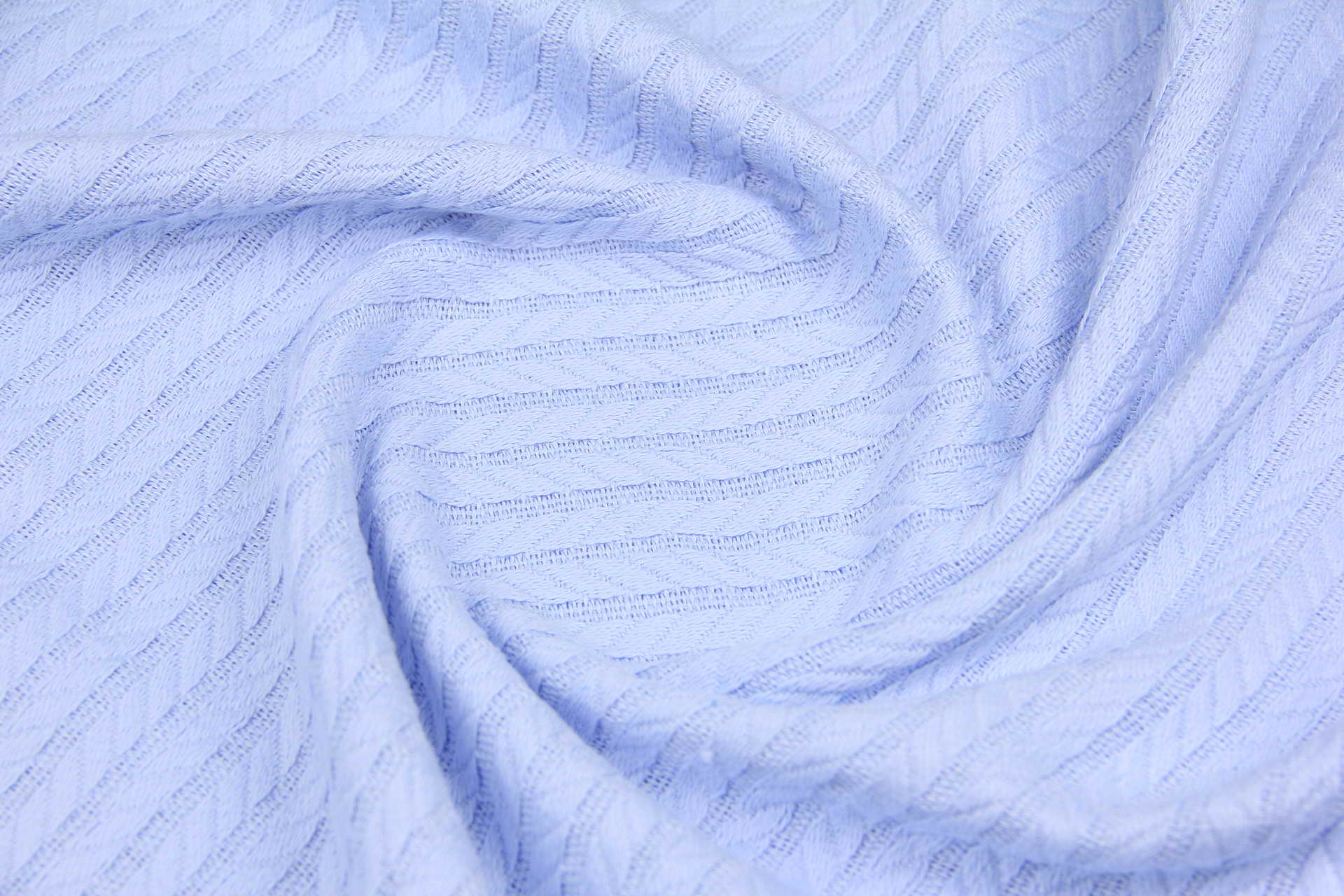 Ткань Пике Косичка Голубой, плотность 310 г/м2, ширина 240 см
