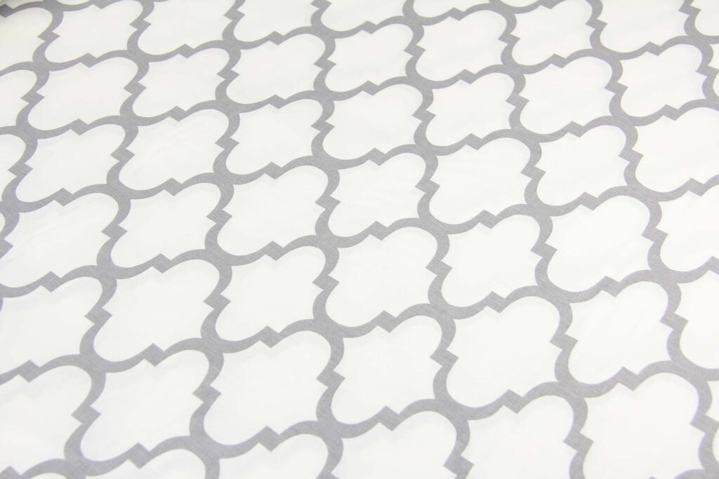 Ткань Ранфорс Марокко Белый и серый, Турция, ширина 240 см, плотность 135 г/м2