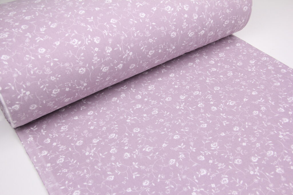 Ткань Фланель Маленькие цветочки Сиреневый, Турция, ширина 240 см, плотность 160 г/м2