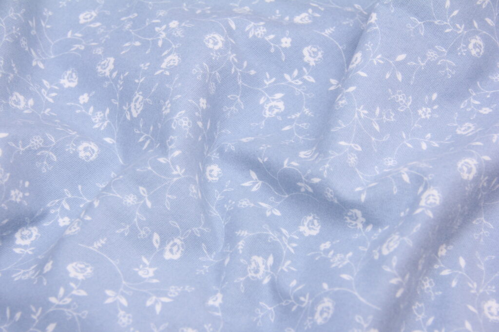 Ткань Фланель Маленькие цветочки Голубой, Турция, ширина 240 см, плотность 160 г/м2