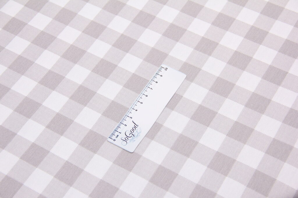 Ткань скатертная с тефлоновой пропиткой Клеточка Латте 2 см
