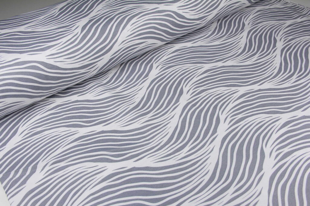 Ткань скатертная с тефлоновой пропиткой Волны Серый