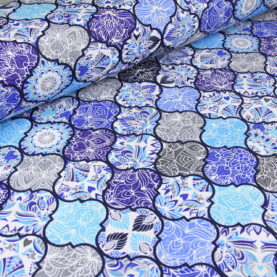 Ткань скатертная с тефлоновой пропиткой Марокко с узором Синий
