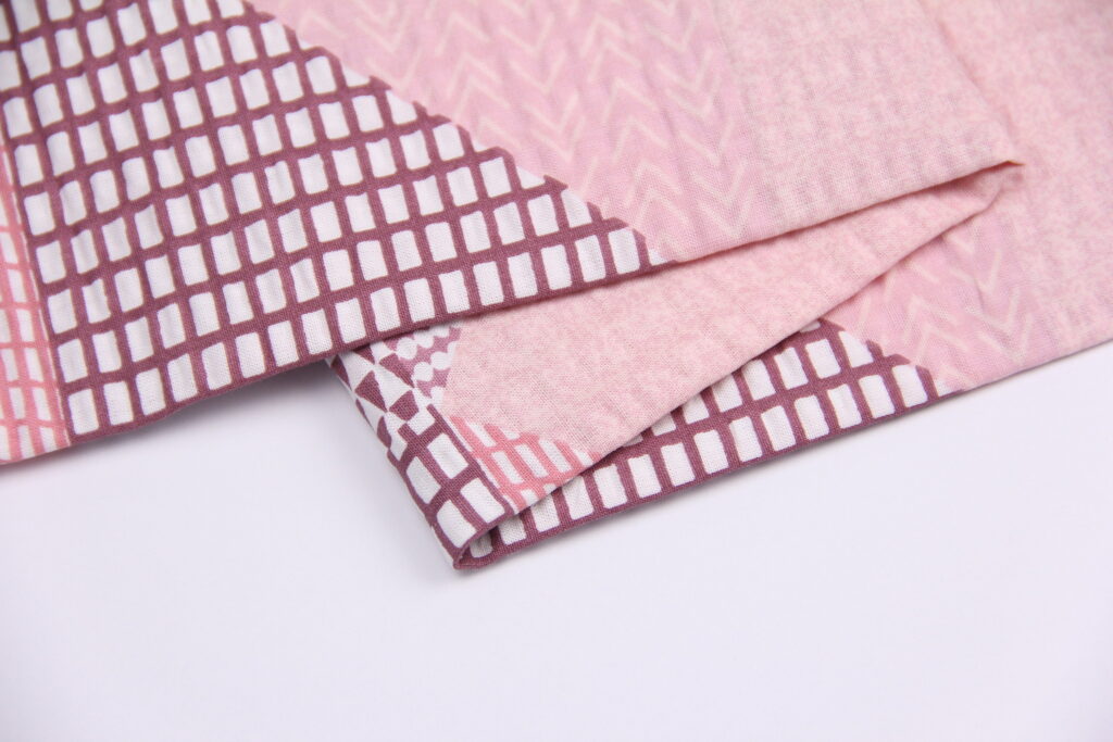 Ткань Ранфорс жатка (гофре) Мозаика Розовый, Турция, ширина 240 см, 100% хлопок