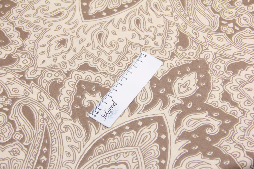 Ткань Ранфорс Лиссабон Бежево-коричневый, Турция, ширина 240 см, плотность 135 г/м2