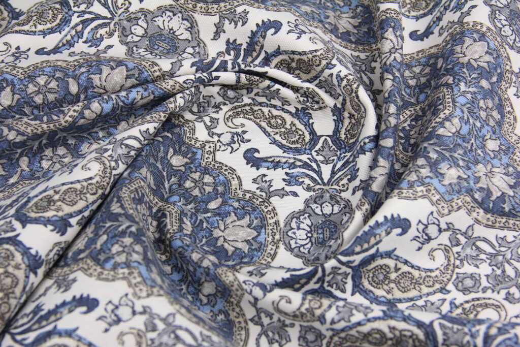 Ткань скатертная с тефлоновой пропиткой Витраж Синий
