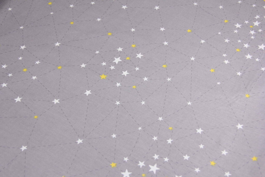 Ткань Ранфорс Созвездие на сером, Турция, ширина 240 см, плотность 135 г/м2