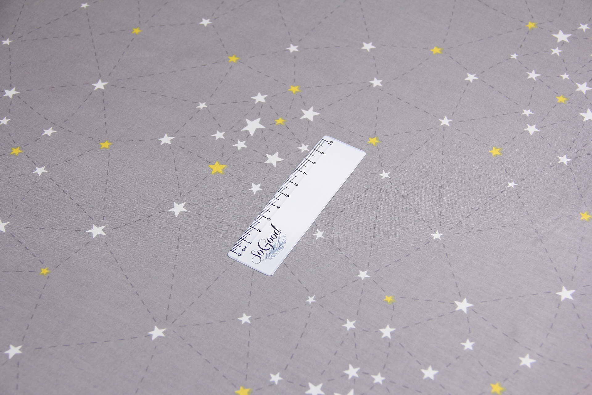 Ткань Ранфорс Созвездие на сером, Турция, ширина 240 см, плотность 135 г/м2