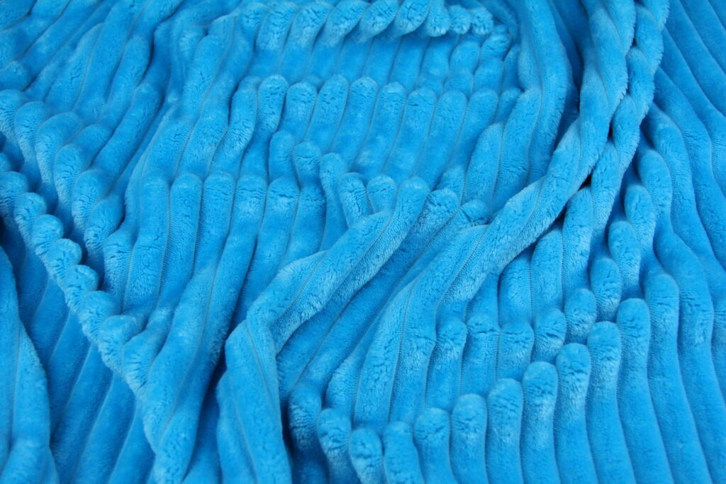 Ткань Плюш Minky Stripes лазурный (шарпей), плотность 350 г/м2, ширина 160 см