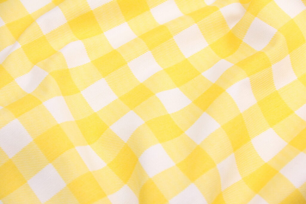 Ткань скатертная с тефлоновой пропиткой Клеточка Желтый 2 см