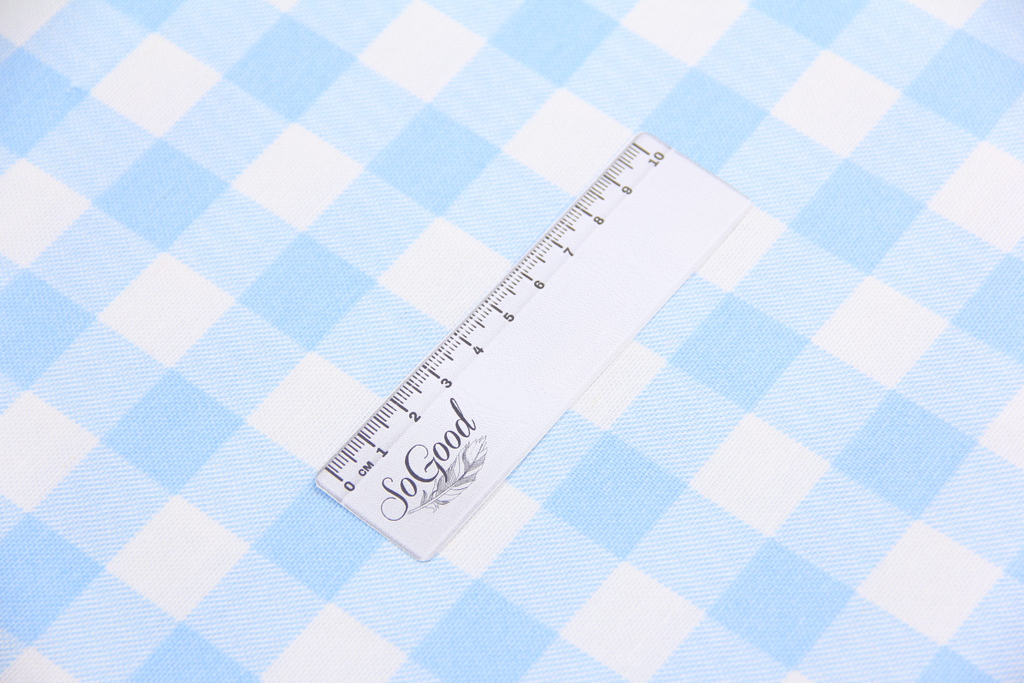Ткань скатертная с тефлоновой пропиткой Клеточка Голубой 2 см