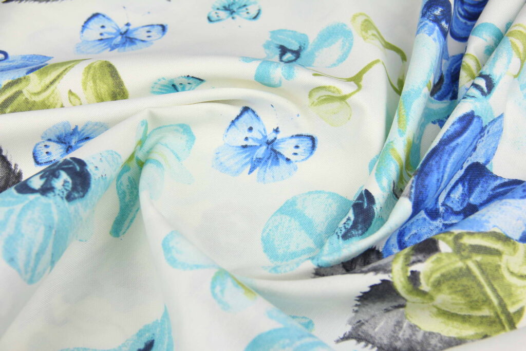 Ткань скатертная с тефлоновой пропиткой Орхидея Синий