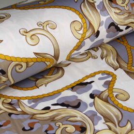 Ткань Сатин набивной Милан Серый, Турция, ширина 240см, плотность 130 г/м2