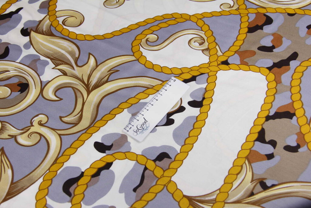 Ткань Сатин набивной Милан Серый, Турция, ширина 240см, плотность 130 г/м2